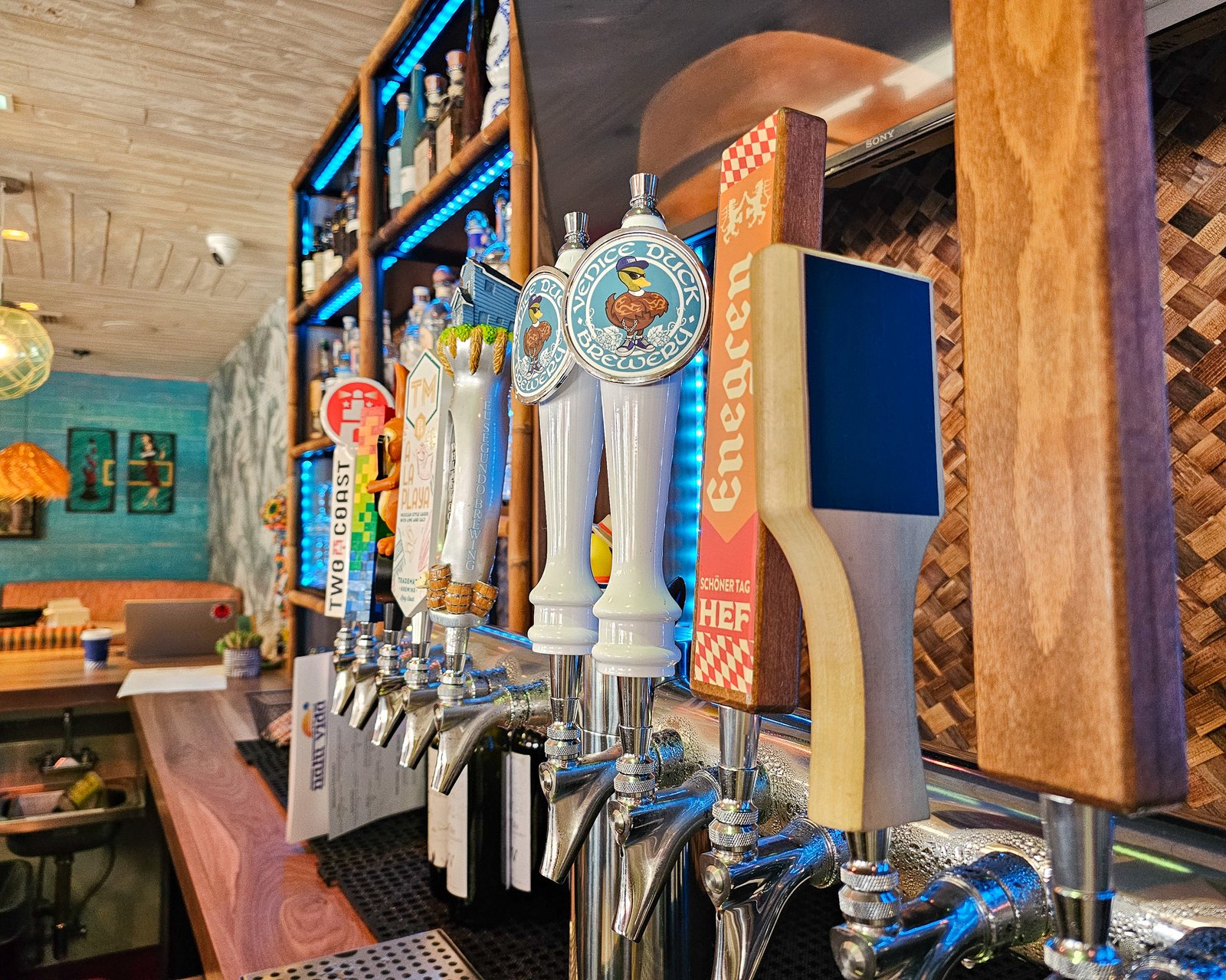 Draft beer taps at Nalu Vida in Venice Beach