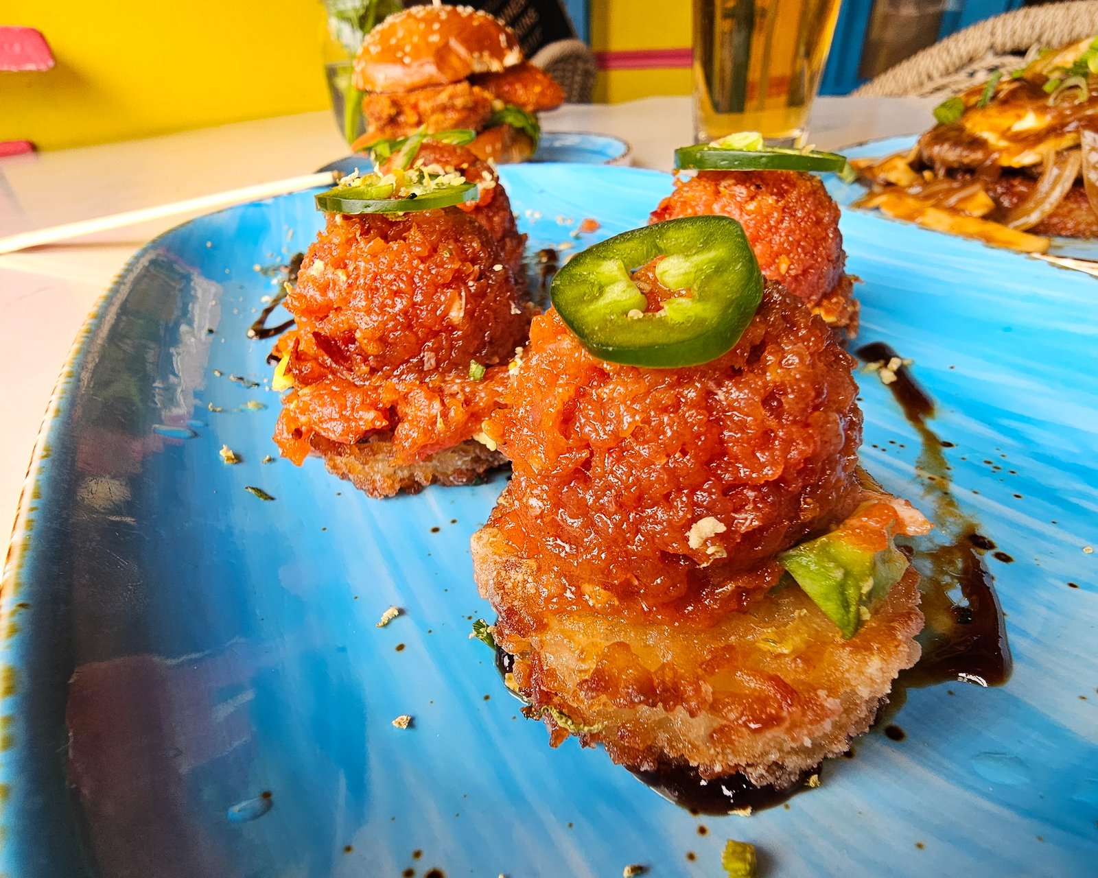 Spicy tuna crispy rice at Nalu Vida Venice Beach