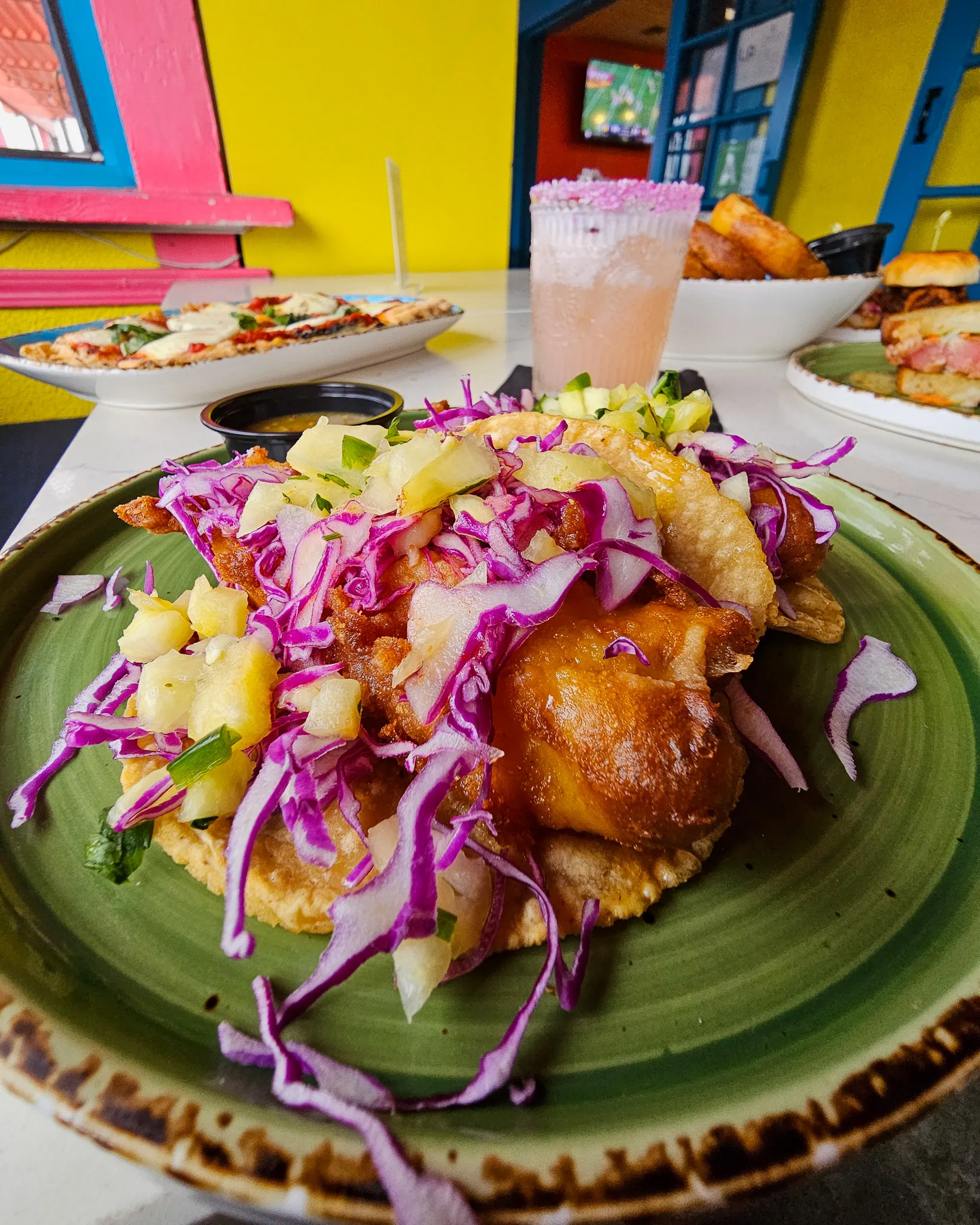 Beer battered fish tacos at Nalu Vida Venice Beach