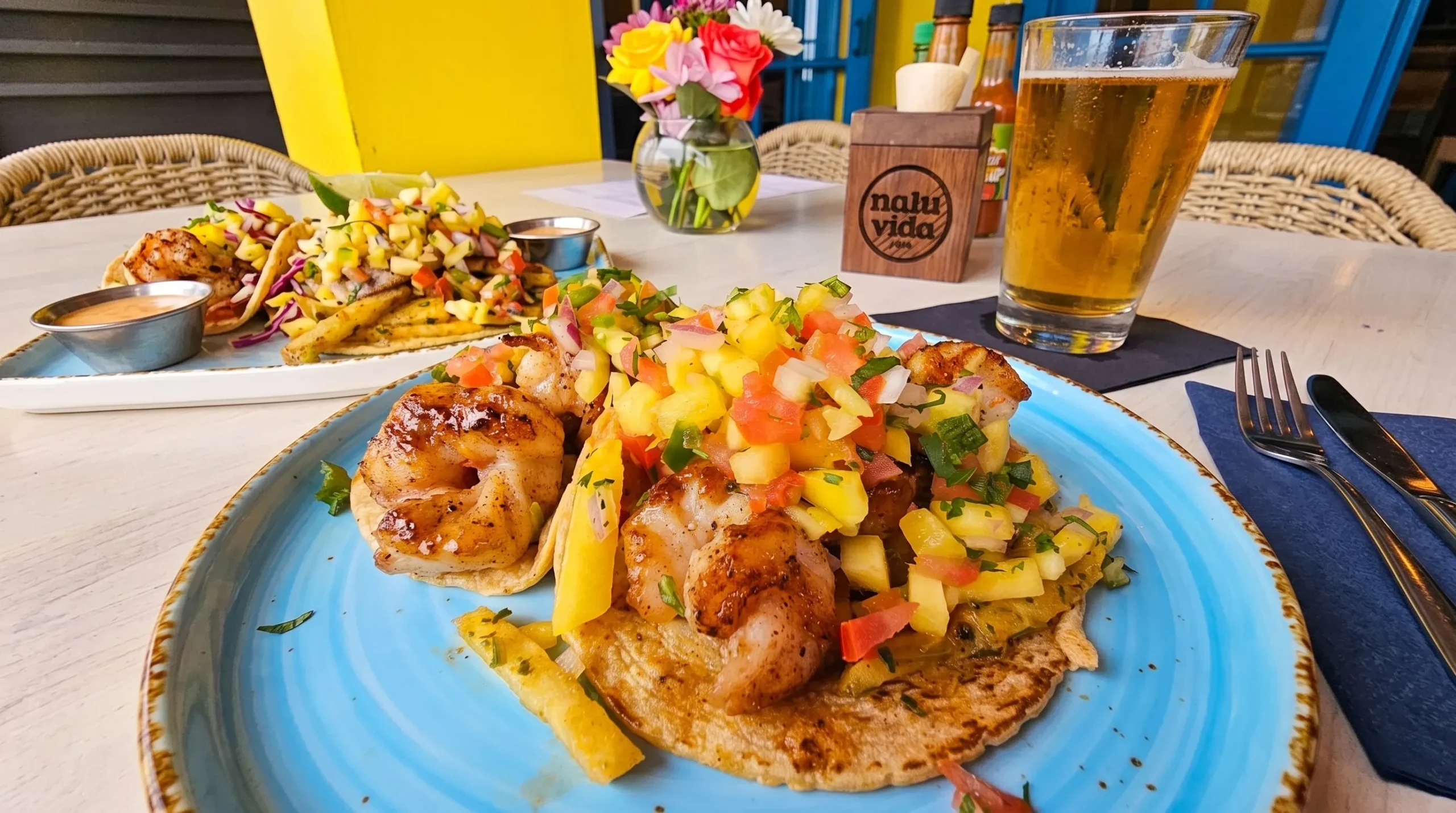 Tamarind Glazed Gulf Shrimp Tacos - Venice Beach Restaurant Nalu Vida