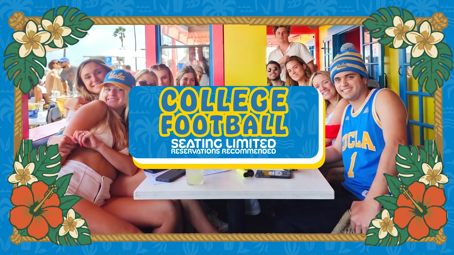 College football on the screens at Nalu Vida in Venice Beach